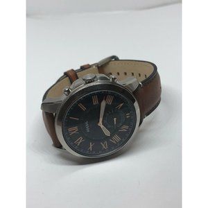 Fossil Q FTW1122 Unisex Brown Leather Analog Black
